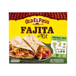 Bộ Sản Phẩm Làm Fajita Vị BBQ, Fajita the Kit, Original BBQ, 8 Tortillas (500g) - OLD EL PASO